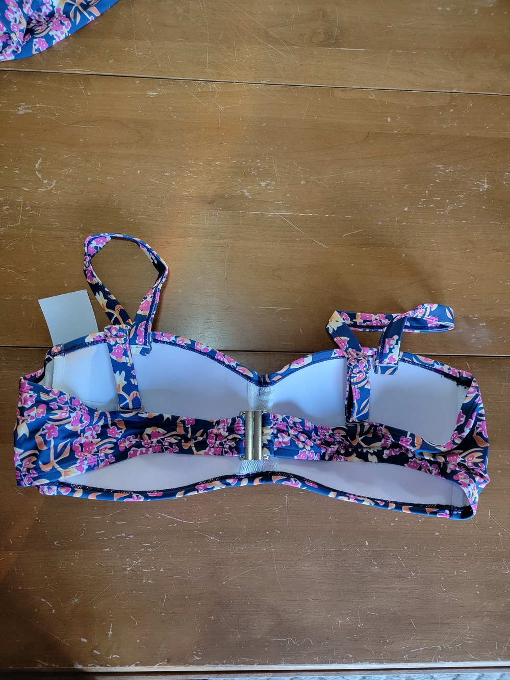 Two Piece Bikini Bandau Bra Top With Removable Straps High Waisted Skirtini 3X - Picture 8 of 15